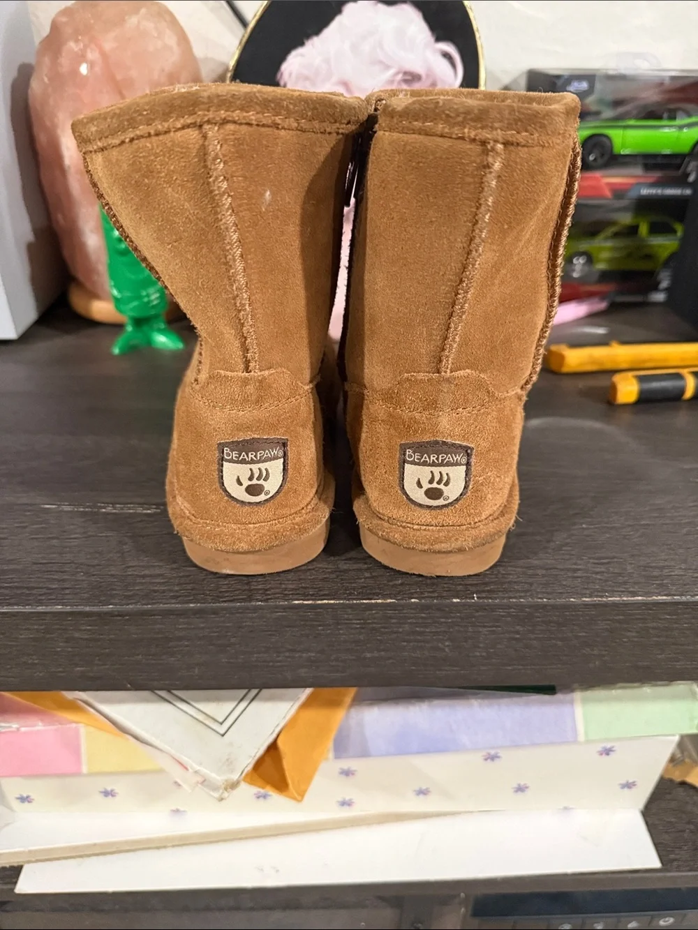 BearPaw Toddler Suede-Look Cozy Boots in Brown